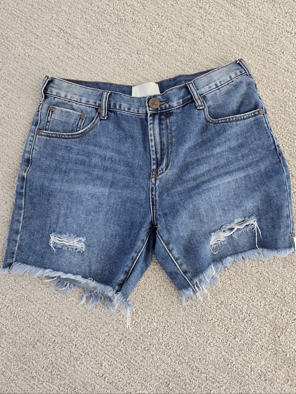 One Teaspoon Blue Denim Shorts 6 Inch Inseam - Super Soft Cotton Msrp $130